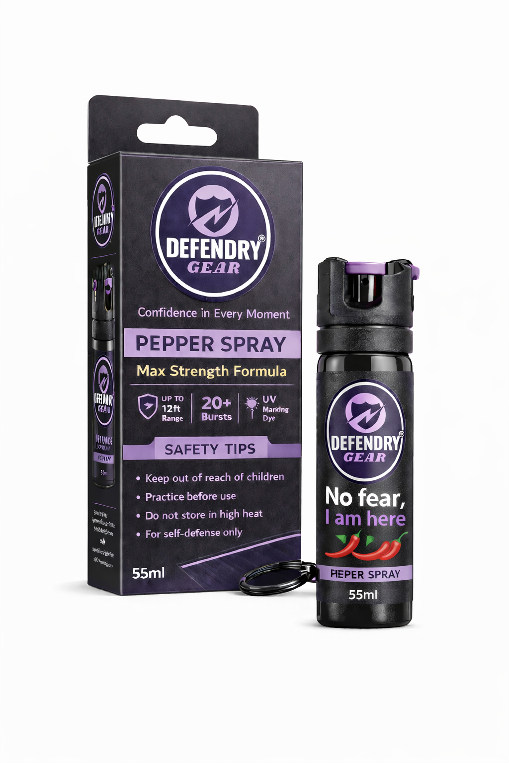 Pepper Spray 55ml Personal Safety Spray for Self-Defense Compact & Easy to Carry Travel Home office