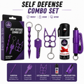 Defendry Gear 5-in-1 Self Defense Combo Kit | Pepper Spray + Kubotan + Key Knife + Cat Ears Keychain + Car Emergancy glass breaker Tool | Personal Safety Set