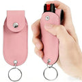 Leather Pepper Spray Pouch Keychain Holder – Empty Leather Carry Case with Key Ring (Pepper Spray Not Included)