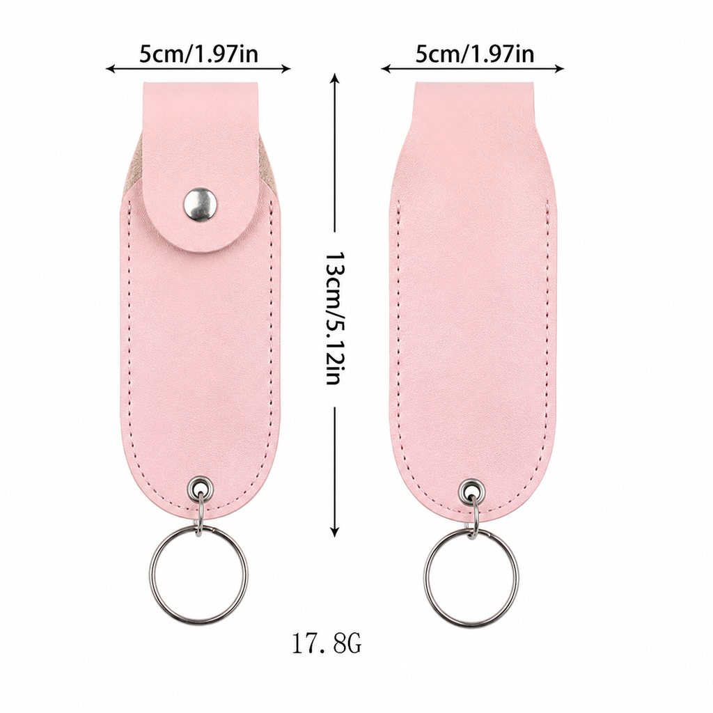 Leather Pepper Spray Pouch Keychain Holder – Empty Leather Carry Case with Key Ring (Pepper Spray Not Included)