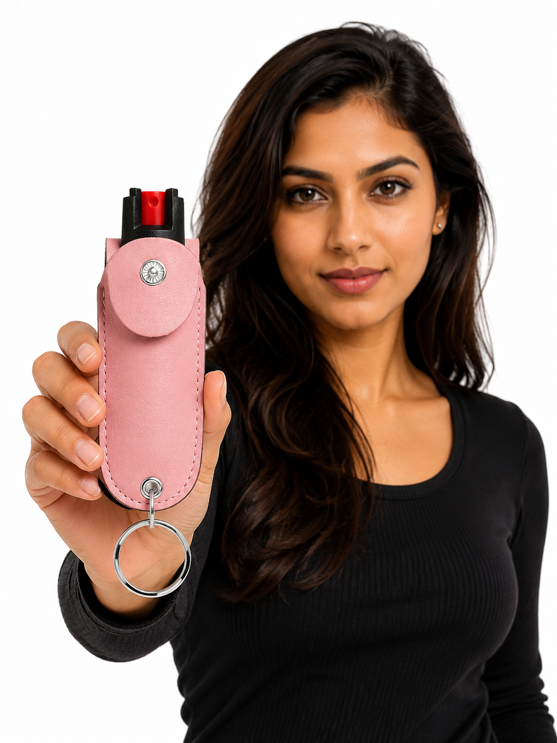 Pepper Spray with Premium Leather Keychain Pouch | Personal Safety Combo for Women & Men