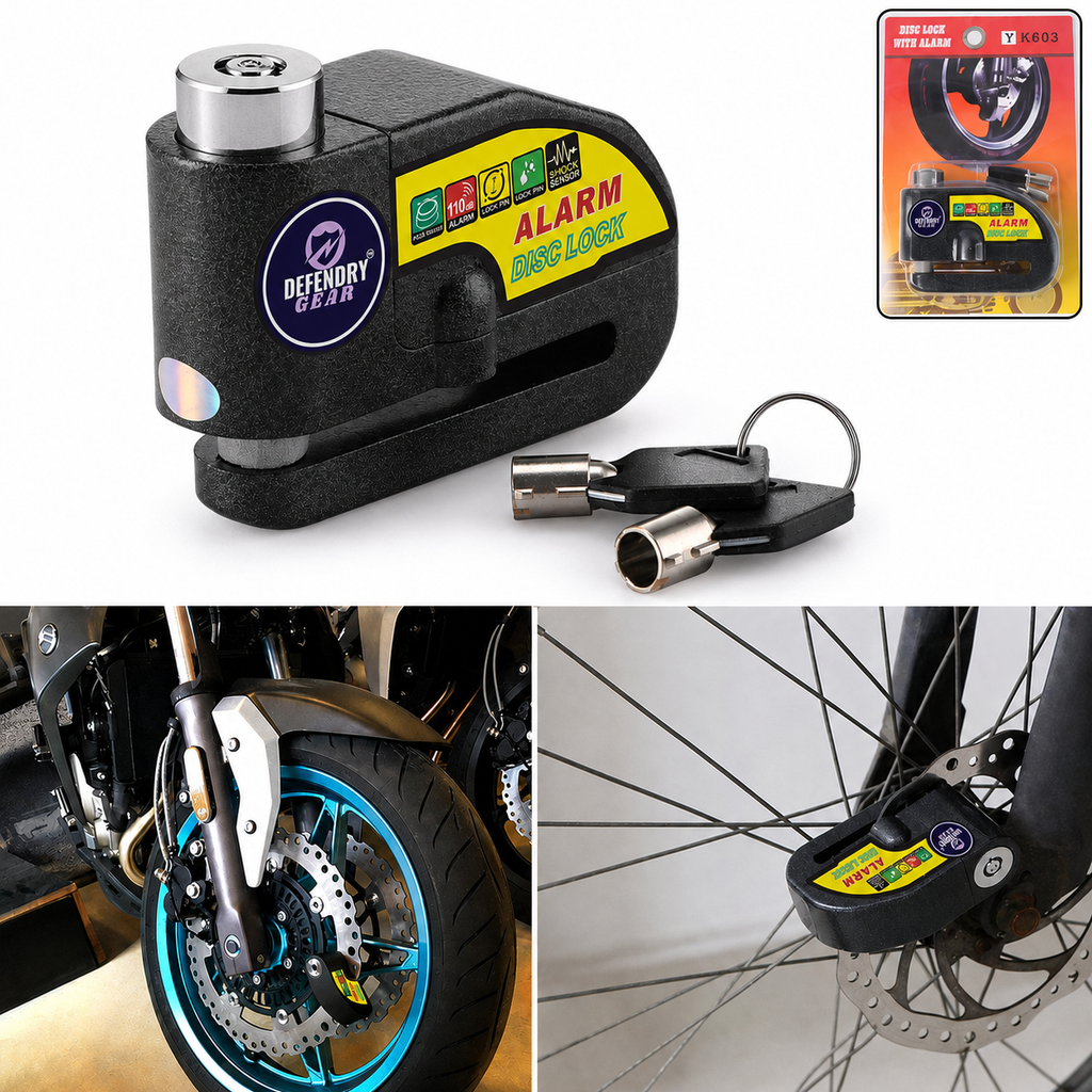 Safety Alarm Disc Lock – Motorbike Anti-Theft with 110dB Siren